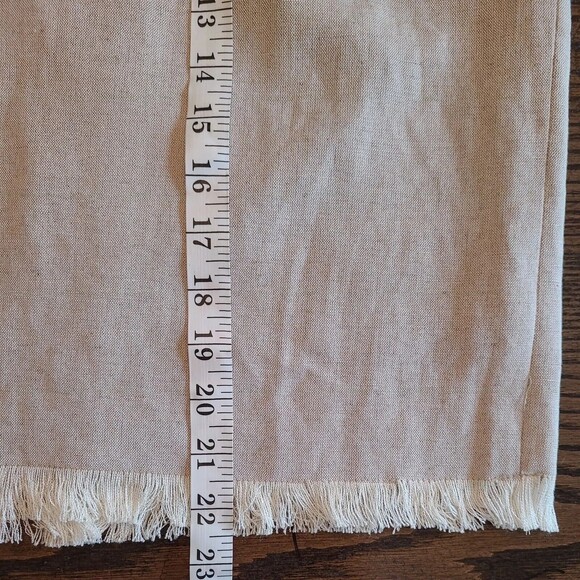 Harve Benard Beige Fringe Linen Blend Lined Straight Pencil Skirt Womens 10 - Picture 6 of 11